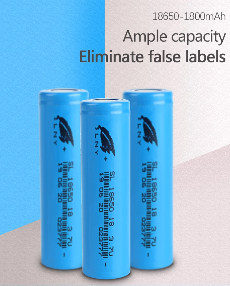 More than 500 Times Cycle Life KC CE certificate Rechargeable 3.7V 1800mAh Lithium Ion 18650 Cylindrical Capacity Battery Cell