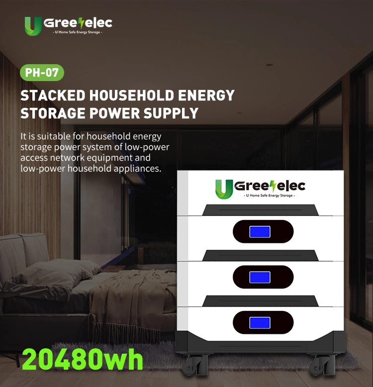 U-Greenelec New Stacked 48V300ah Lithium Battery 5.12kwh Brick LiFePO4 Battery for Energy Storage System